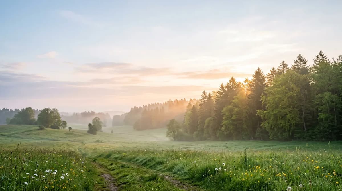 Waldrand im Morgenlicht