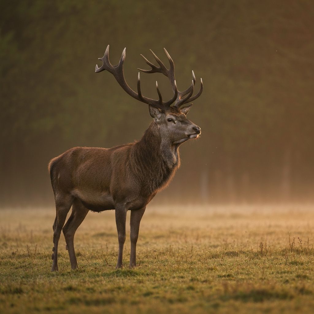 Hirsch auf einer Wiese